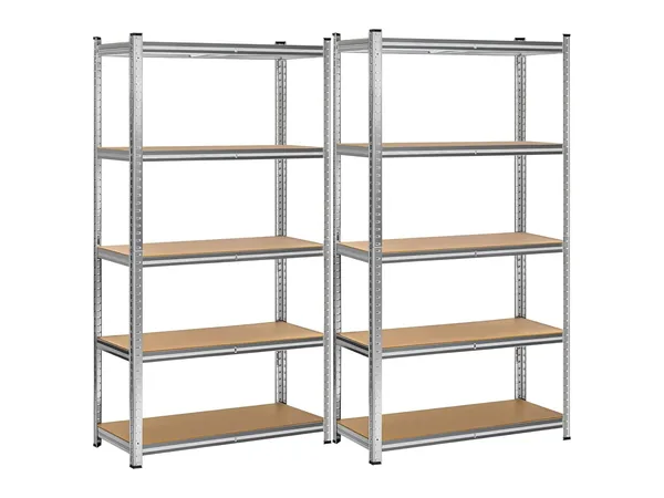 Pack de 2 estanterías metálicas galvanizadas 180 × 90 × 40 cm