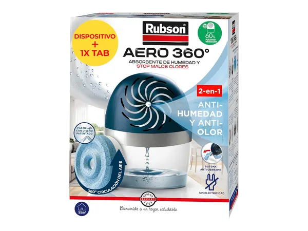 Rubson Aero 360°: deshumidificador antihumedad con tableta de 450 g
