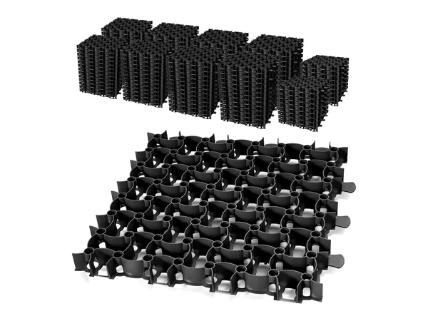 Garronda : caillebotis stabilisateur de gravier 50 × 50 × 4 cm (4 dalles) pour la base