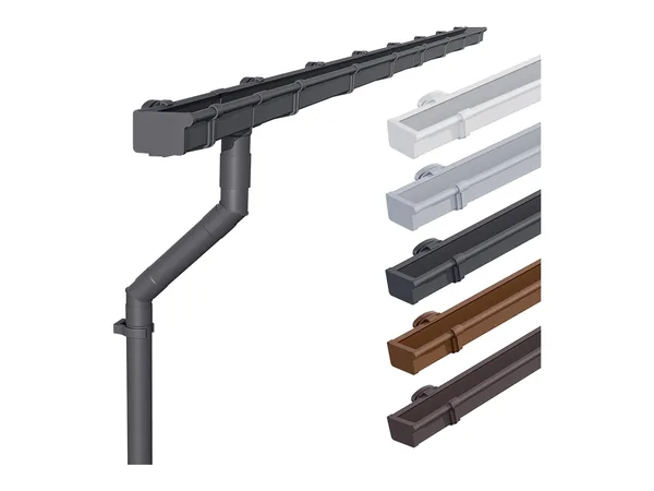 INEFA : kit gouttière rectangulaire de 68 mm, 3 m (anthracite)