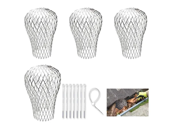 Crapaudine filtre de gouttière en acier galvanisé (4 pièces)