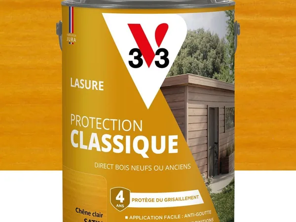 V33 : lasure protection classique, chêne clair (5 l)