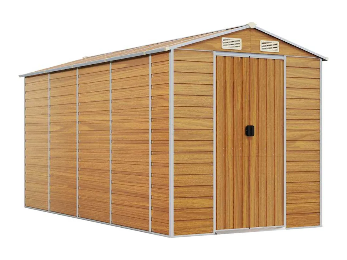 vidaXL Caseta acero galvanizado 191×385×198 cm